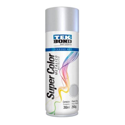 Tinta Spray Cromado Metálico com Efeito Premium Prata Tekbond 350ML