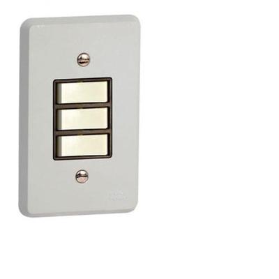 Interruptor 3100 Simples 3 Seções com Placa Silentoque Cinza Pial