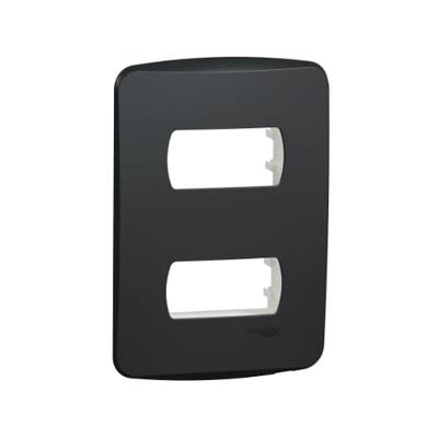 Placa Miluz 2 Módulos Separados com Suporte Grafite Schneider Electric S3B77121