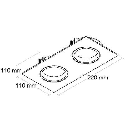 Spot de Embutir BL1085-2 com Foco Duplo Direcional Preto Bella Luce 110MM