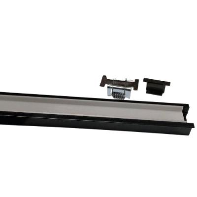 Perfil de Alumínio 70620 Embutir Slim para Iluminação Linear Preto Incolux 1M