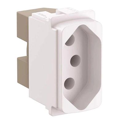 Módulo de Tomada 680161 2 Polos + Terra Design Moderno Branco Pial 20A 250V
