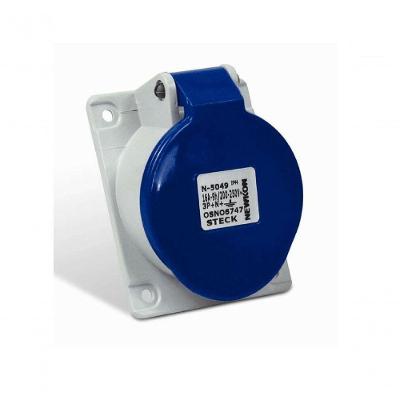 Tomada Industrial N3246 Embutir 2P+T 32A 220-250V IP44 9H Azul Steck Linha Newkon