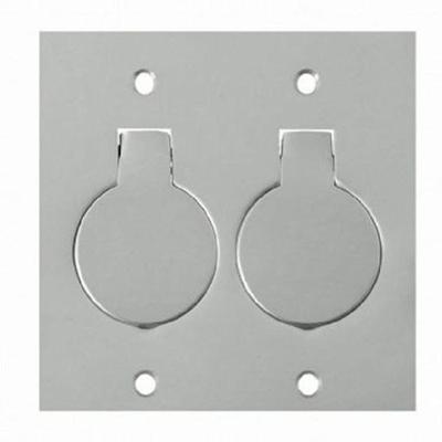 Placa Piso Inox 4x4 para 2 Tomadas Aço Inox PI44-2U Stamplac
