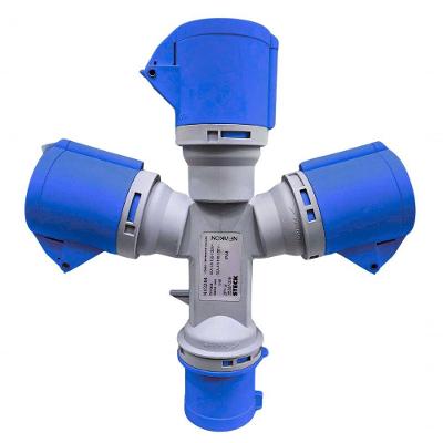 Tomada Industrial Múltipla N43286 32A 2P+T IP44 6H Azul Steck