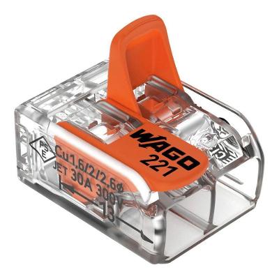 Conector de Emenda 221-612 com 2 Vias para 0,5 - 6,0MM² Transparente Wago Brasil