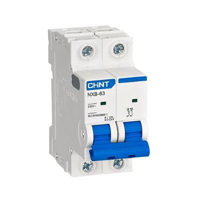 Disjuntor Bipolar NXB-63 Proteção Contra Sobrecarga Curva C Inox Chint 6KA 415V~