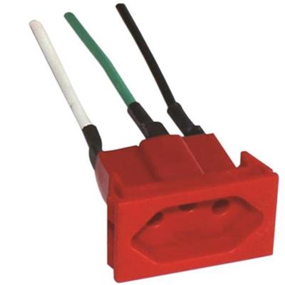 Tomada 20A 2P+T 250V NBR 14136 com Cabo Bivolt Vermelha Steck S8631