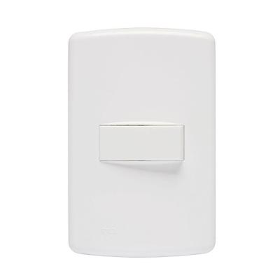 Conjunto Placa Horizontal 2x4 com Interruptor Simples Duale Design Inovador Branco Soprano
