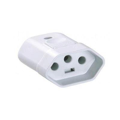 Pino 2P+T Fêmea 250V 10A 20A com Aterramento Branco Perlex Ref.2046BR