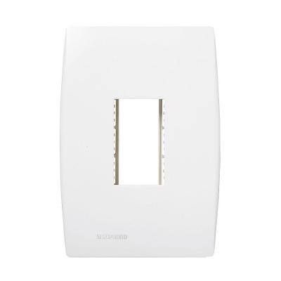 Placa 2x4 1 Módulo Vertical com Suporte Ilus Branco Soprano 5TG9