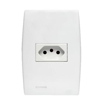 Conjunto Placa Horizontal com Tomada 5UB9 9052 Design Inovador Branco Soprano 10A 250V~