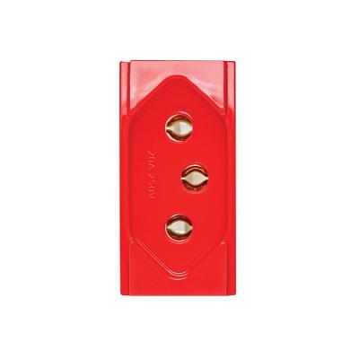 Tomada 2P+T 20A Brava com Segurança Contra Choques Vermelho Soprano
