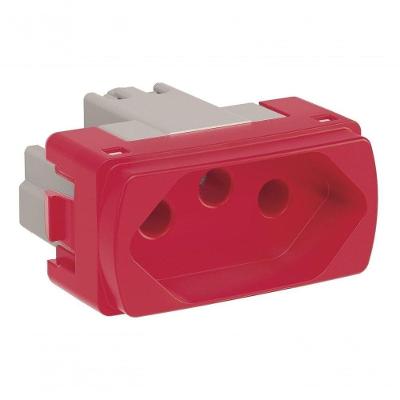 Tomada-saída Miluz 2P+T 20A 250V com Mecanismo Faceado Vermelho Schneider Electric