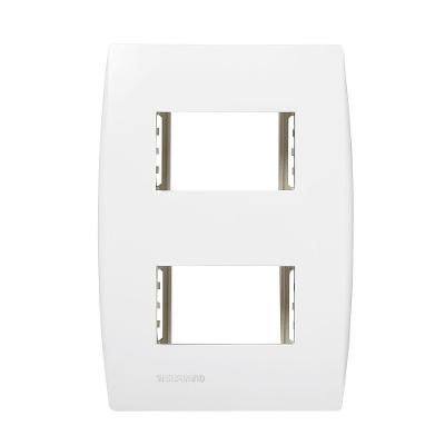 Placa 5TG9 9025 para 2 Módulos Separados com Suporte Branco Soprano