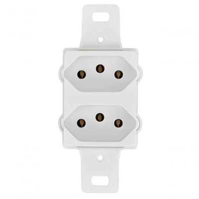 Tomada Dupla Condulete 2P+T sem Placa 250V Ref 40.019 Branco Pezzi
