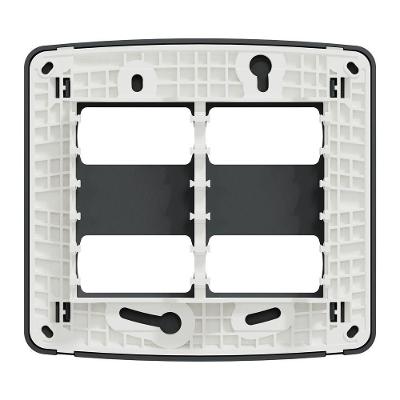 Placa 4x4 para 4 Módulos com Suporte Miluz Grafite Schneider Electric