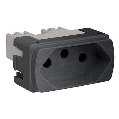 Tomada-saída Miluz 2P+T 10A 250V Bivolt Grafite Schneider Electric