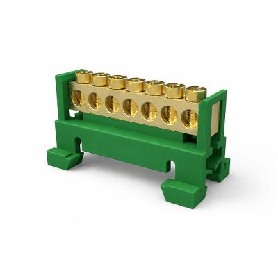 Barramento Neutro-Terra Sbtn-e12t 12 Furos Verde com Suporte DIN Enerbras