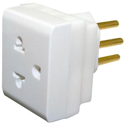 Plugue Adaptador 690660 2P+T 10A Tee Pinos Cilíndricos Branco Pial Bivolt