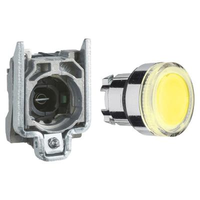 Botão Luminoso XB4BW3761 com 1 na Face Amarela 22MM Bivolt Branco Schneider Electric