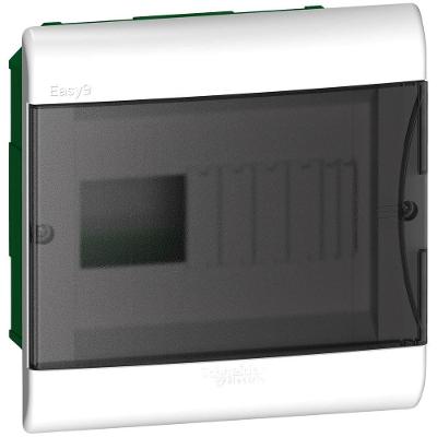 Invólucro Easy9 Quadro Distribuição Embutir 8 Módulos 63A Porta Reversível Preto Schneider