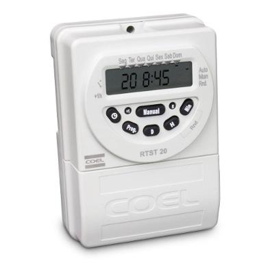 Relé Programador RTST-20HR Digital 24Hrs 20 Programas Bivolt Branco Coel
