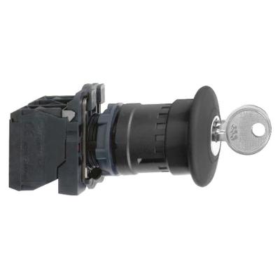 Botão de Desligamento de Emergência XB5AS421 Soco Girar para Destravar Branco Schneider Electric