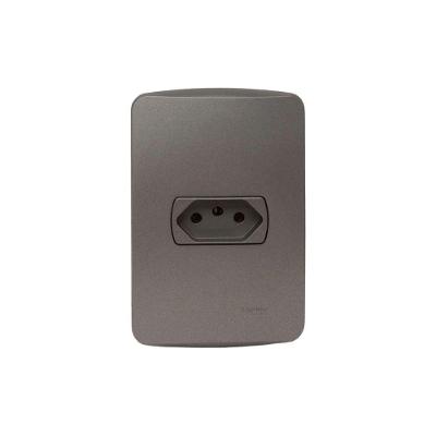 Conjunto Placa 2x4 com Tomada S3B60341 2P+T 10A 250V Grafite Schneider Electric