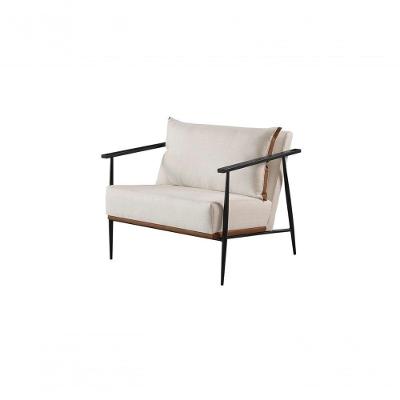 Poltrona Decorativa Aura com Revestimento em Linho Confortável Off White Aura 80CM