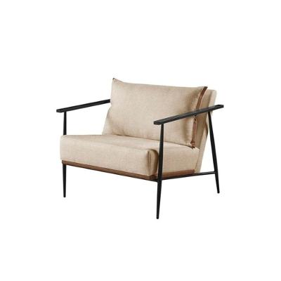 Poltrona Decorativa Aura com Revestimento em Linho Confortável Bege Claro Aura
