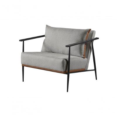 Poltrona Decorativa Aura em Linho com Conforto Cinza Claro D28 80CM