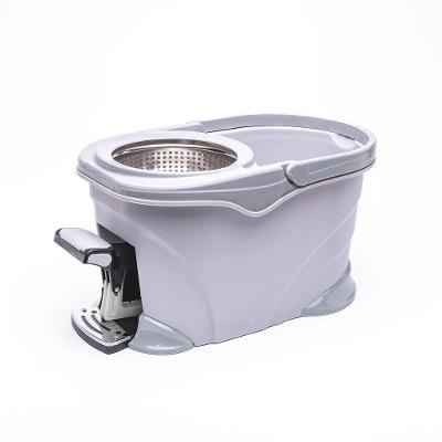 Mop Spinner Limpeza Profunda 360 graus  em Inox com Pedal e Cabo Telescopico para Piso Molhado Inox Upa