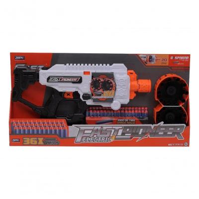 Lançador Space Soft Tambor Rotativo com 20 Dardos Macios Branco Zippy Toys