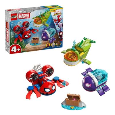 Veículo Subaquático Spidey 11207 com 3 Submarinos e Minifiguras de Super-heróis Azul Lego