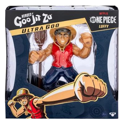 Boneco Goo Jit Zu Luffy One Piece Estica 3x com Acessórios Amarelo Sunny Brinquedos 18CM