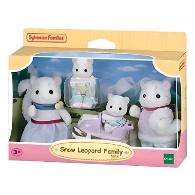 Boneca Sylvanian Families Familia Leopardo da Neve com Carrinho Branco Epoch 5814