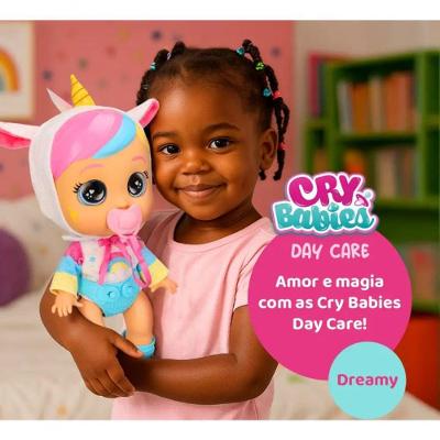 Boneca Day Care Dreamy Chora Lágrimas de Verdade Roxo Multikids