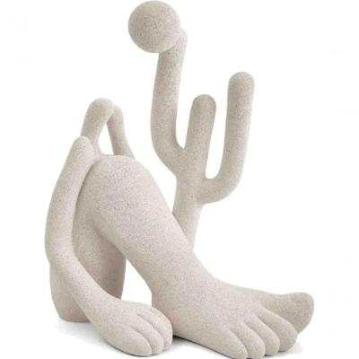 Escultura Abaporu 17485 Design Apurado Poliresina Branco Mart 27x13x32cm