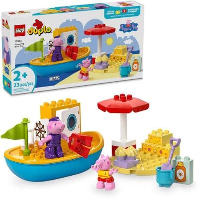 Brinquedo de Montagem Lego Viagem de Barco da Pig Desenvolvimento da Imaginação Branco Lego 23PCS