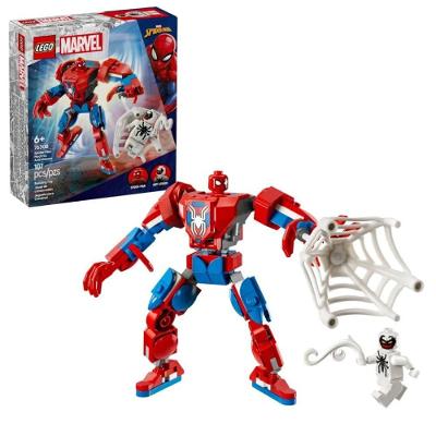 Brinquedo Lego 76308 Robô do Homem-Aranha com Teia Flexível e Minifiguras Vermelho Lego 107 PEÇAS