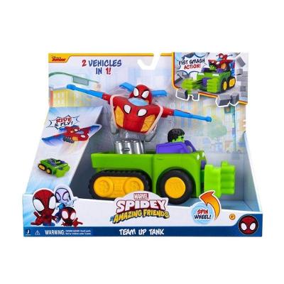 Carrinho Tanque 2 em 1 3059 com Punho Esmagador e Veículo Voador Acoplável Verde e Vermelho Sunny