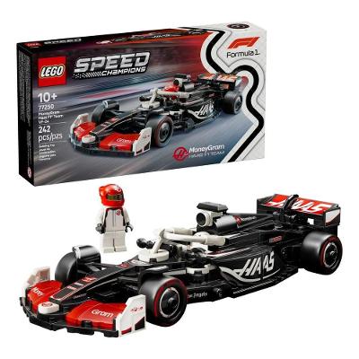 Brinquedo de Montar 77250 Carro F1 Moneygram Haas Cockpit Que Abre Preto Lego 242 Peças
