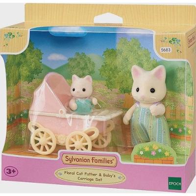 Carrinho de Bebê Sylvanian Families 5683 com Bonecos Móveis Epoch