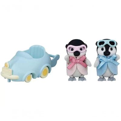 Carrinho de Brincar 5695 com Bebês Pinguim Articulados Branco Epoch
