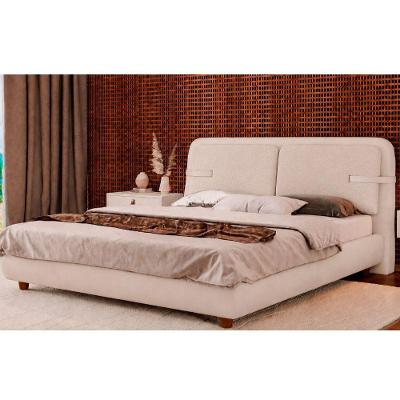 Cama Japonesa Casal Seo Yun com Cabeceira Estofada Madeira Off White Sallar Home
