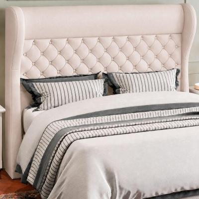 Cabeceira Estofada Bono King Size Fixação no Box MDF Courino Off White Sallar Home
