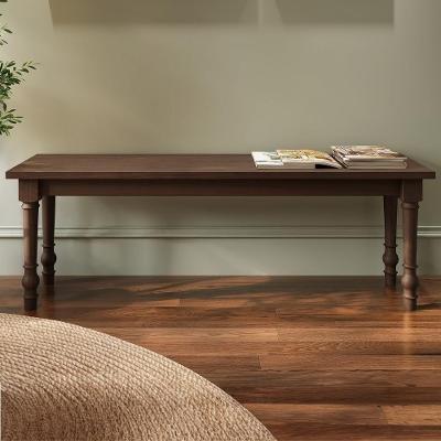 Banco Rubia 2 Lugares Madeira Maciça Café 137CM F07 Mpozenato Pinus Reflorestamento