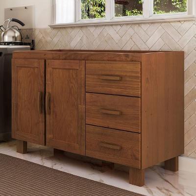 Balcão de Cozinha Giana 2 Portas 3 Gavetas 120CM Castanho Mpozenato