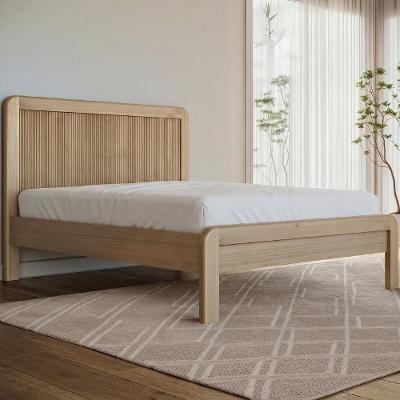 Cama Casal 160cm Nira Madeira Maciça Tauari Marrom Mpozenato
